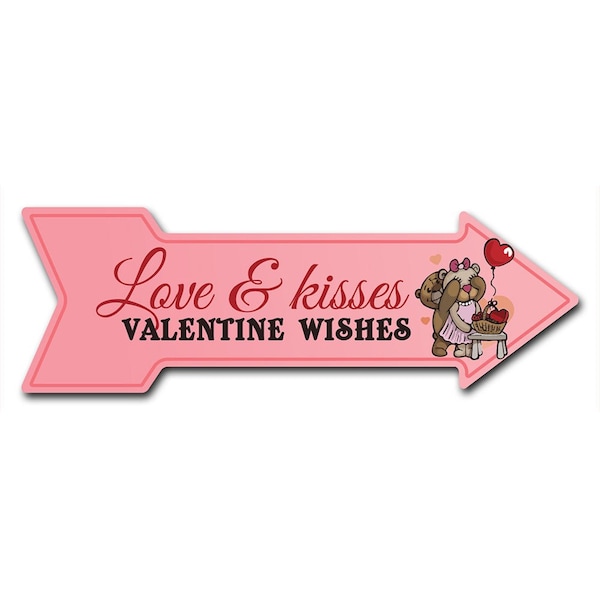 Valentine Wishes Arrow Decal Funny Home Decor 24in Wide